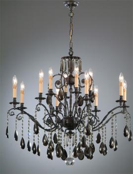 Lampara de cristal - Lampara Negro Carbon (coal brass)