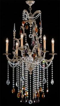 Lampara de cristal - Lampara Roman Pewter- cristal de color
