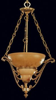 Lustre d'albâtre - Lustre laiton poli-albâtre Champagne
