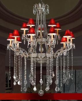 Crystal chandelier - Venice Silver Chandelier-Full Leaded Crystal