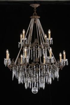 Crystal chandelier - Chandelier Rust Brown-cristal color