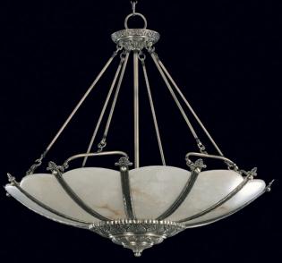 Foyer chandelier - Old  Silver  Chandelier-white alabaster