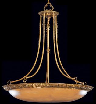 Foyer chandelier - Satin+Brown Patina Chandelier-Champagne Alabaster