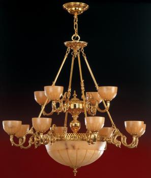 Foyer chandelier - Satin+Brown Patina Chandelier-Champagne Alabaster