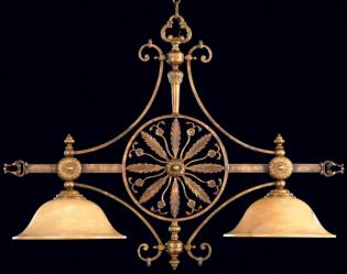 Lampara de bronce - Lampara Rust Brown -cristal beige