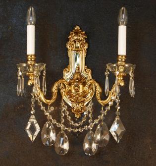 Crystal wallsconce - FRENCH GOLD