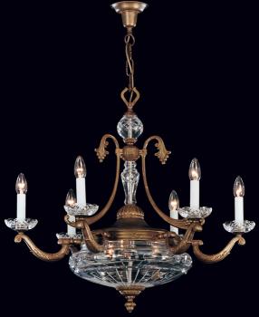 Lustre cristal - Lustre Brune Rouille- bohème verre soufflé taillé main