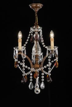 Crystal Chandelier - Rust Brown chandelier-Crystal Murano