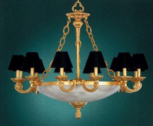 Lampara de alabastro - Lampara Gold mate-patina marron alabastro
