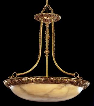 Lustre d'albâtre - Lustre PB+brune patine