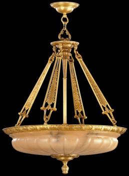 Alabaster chandelier - Satin+Brown Patina Chandelier-Champagne Alabaster
