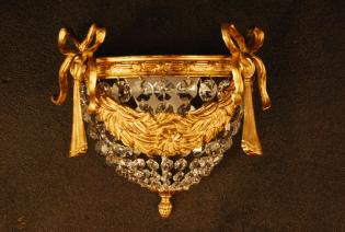 Lampara de cristal - Lampara Oro anticuario + cristal