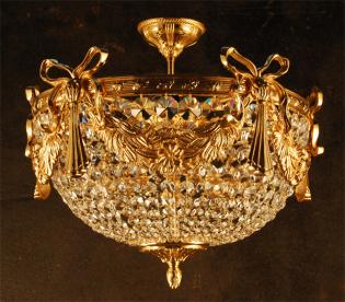 Lampara de techo cristal - Lampara Gold-ASFOUR cristal