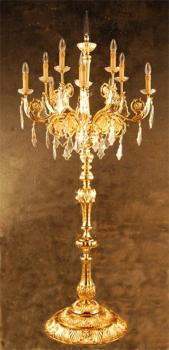 Crystal Chandelier- candelabra - Gold Chandelier - Full Leaded Cristal
