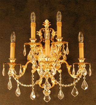 Crystal chandelier sconce - sconce - Gold Chandelier - Full Leaded Cristal