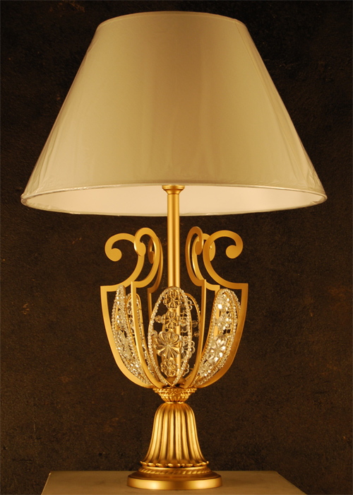 Crystal Chandelier Tablelamp Gold, Crystal Chandelier Style Table Lamps