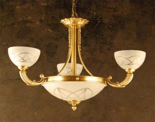 Chandelier acid etteched glass -  ANTIQUE BRASS ACID ETTECHED GLASS