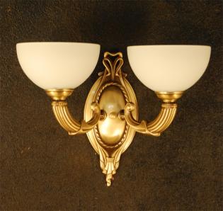Chandelier brass and glass - ANTIQUE BRASS- WHITE OPAL GLASS