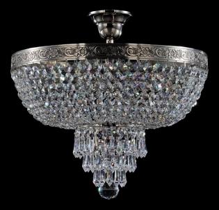 Crystal ceiling light - ANTIQUE SILVER-ASFOUR CRYSTAL