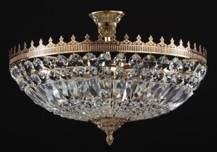 Crystal Semi-Flush - French Gold Chandelier with Asfour Crystal