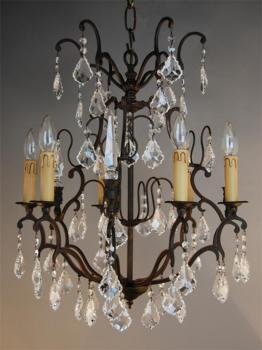 Crystal chandelier - RUST BROWN