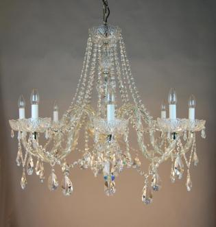 Dining room chandelier - Nickel chandelier-Crystal Asfour