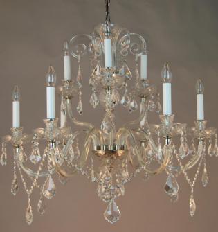 Dining room chandelier - Nickel chandelier-Crystal Asfour