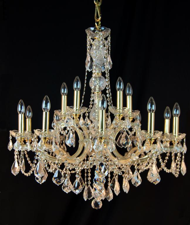 Gold Chandelier Crystal Asfour, Maria Theresa Chandelier Gold