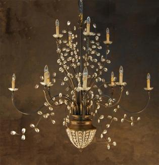 Люстры из ковки - ANTIQUE BRONZE -MID CUT CRYSTAL