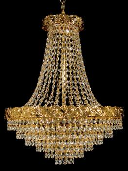 Lustres cristal - Lustre Vieil Or - cristal Asfour