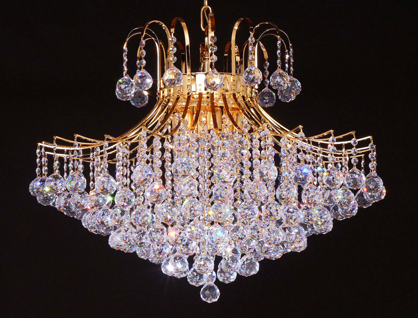 Gold Chandelier Crystal Asfour, Small Gold Chandelier For Bedroom