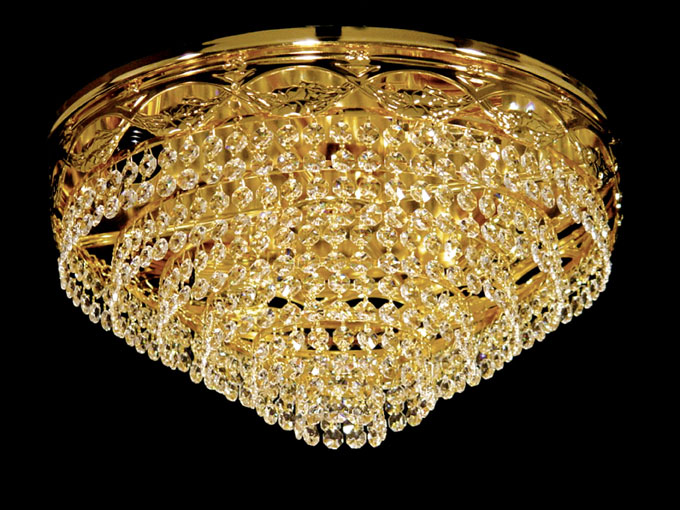 Crystal Flush French Gold Chandelier Asfour Ceiling Lights Decorative Hungary - Flush Crystal Ceiling Lights Gold